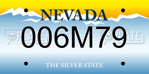 006M79 Nevada License Plate