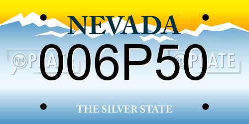 006P50 Nevada License Plate