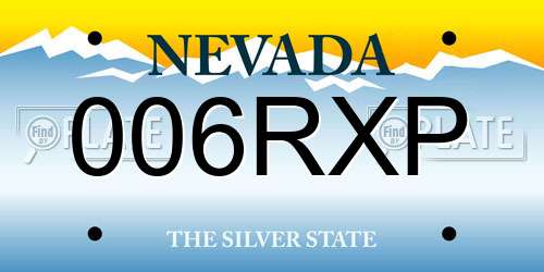 006RXP Nevada License Plate