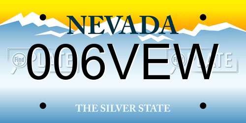 006VEW Nevada License Plate