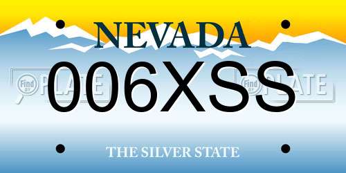 006XSS Nevada License Plate