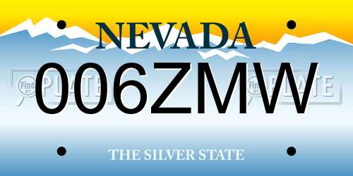 006ZMW Nevada License Plate