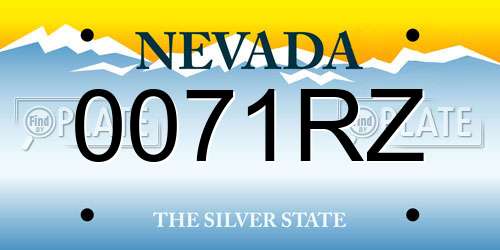 0071RZ Nevada License Plate