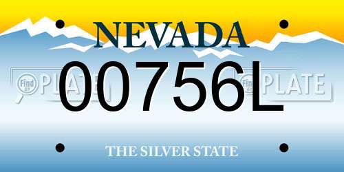 00756L Nevada License Plate
