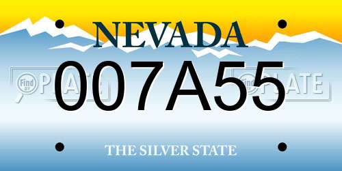 007A55 Nevada License Plate