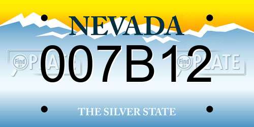 007B12 Nevada License Plate