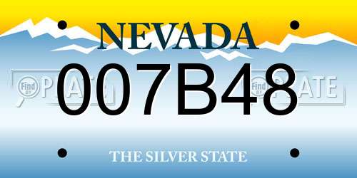007B48 Nevada License Plate