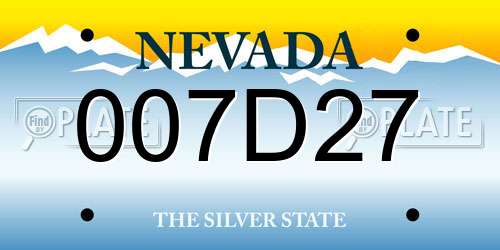007D27 Nevada License Plate