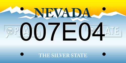 007E04 Nevada License Plate