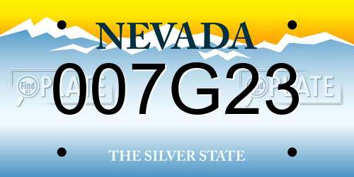 007G23 Nevada License Plate