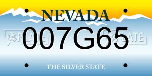 007G65 Nevada License Plate