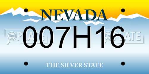 007H16 Nevada License Plate