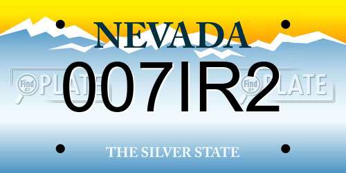 007IR2 Nevada License Plate