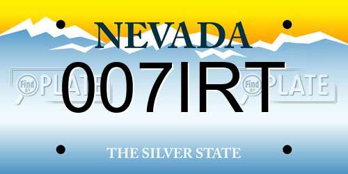 007IRT Nevada License Plate