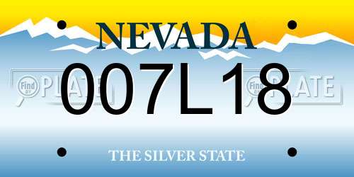 007L18 Nevada License Plate