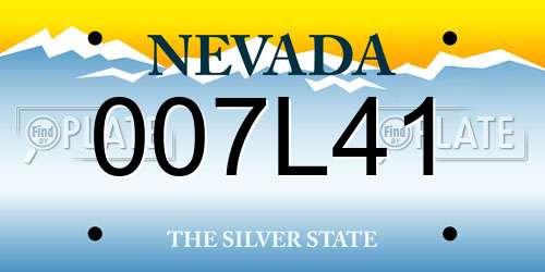 007L41 Nevada License Plate