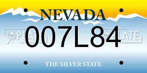 007L84 Nevada License Plate