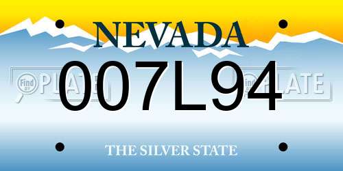 007L94 Nevada License Plate