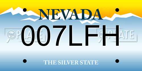 007LFH Nevada License Plate