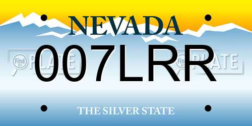 007LRR Nevada License Plate