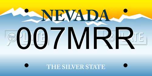 007MRR Nevada License Plate