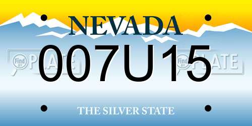 007U15 Nevada License Plate