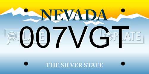 007VGT Nevada License Plate