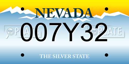 007Y32 Nevada License Plate
