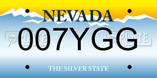 007YGG Nevada License Plate