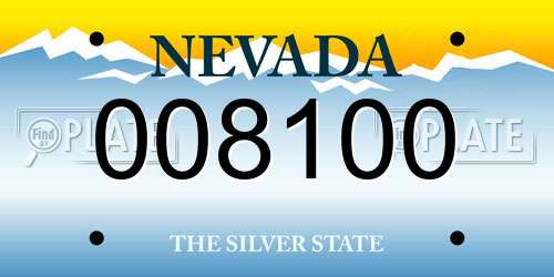 008100 Nevada License Plate