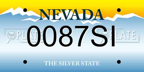 0087SI Nevada License Plate