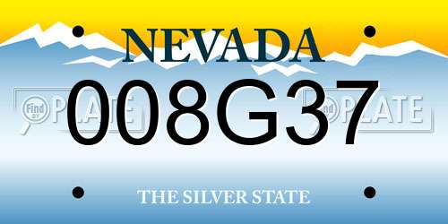 008G37 Nevada License Plate