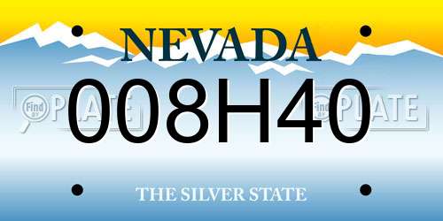 008H40 Nevada License Plate