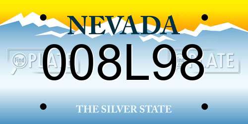 008L98 Nevada License Plate