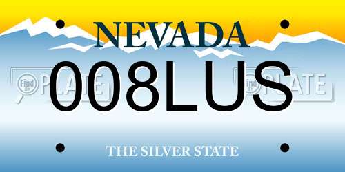 008LUS Nevada License Plate