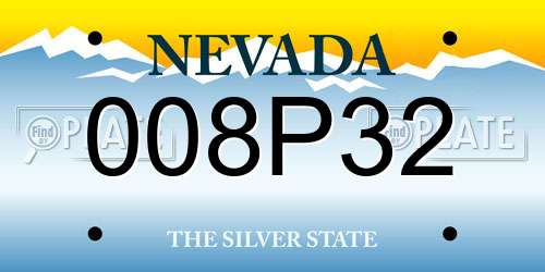 008P32 Nevada License Plate