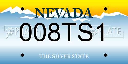 008TS1 Nevada License Plate