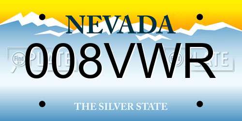 008VWR Nevada License Plate
