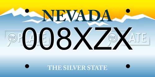 008XZX Nevada License Plate