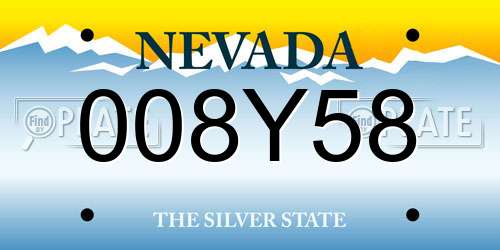 008Y58 Nevada License Plate