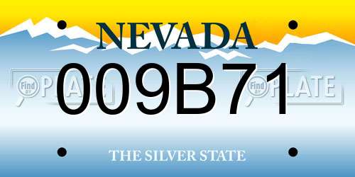 009B71 Nevada License Plate