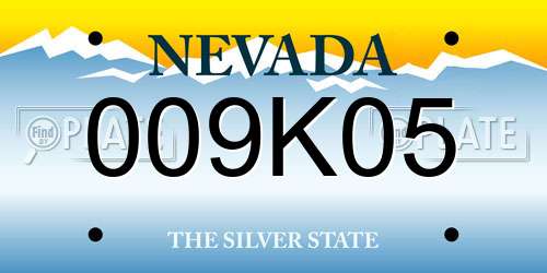 009K05 Nevada License Plate