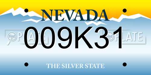 009K31 Nevada License Plate