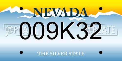 009K32 Nevada License Plate