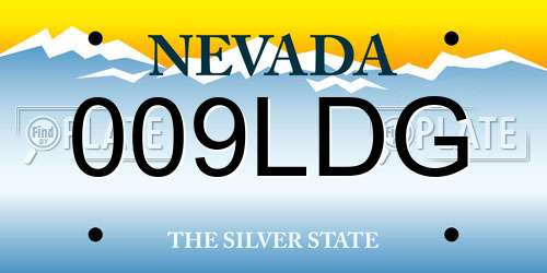 009LDG Nevada License Plate