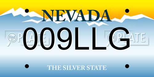 009LLG Nevada License Plate
