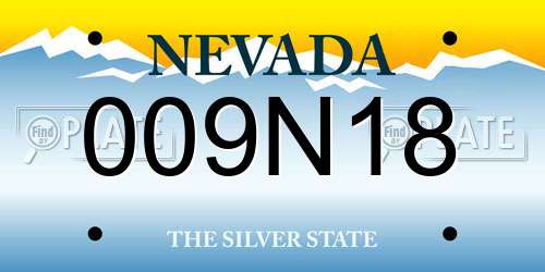 009N18 Nevada License Plate