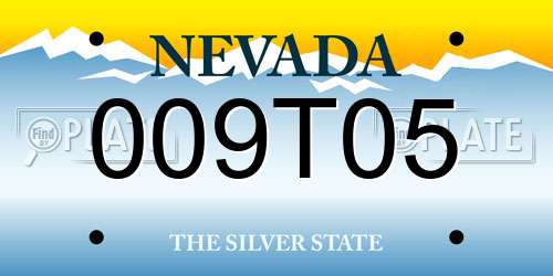 009T05 Nevada License Plate