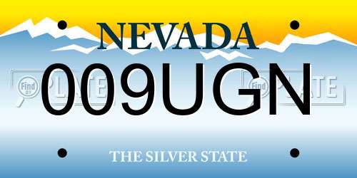 009UGN Nevada License Plate
