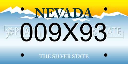 009X93 Nevada License Plate